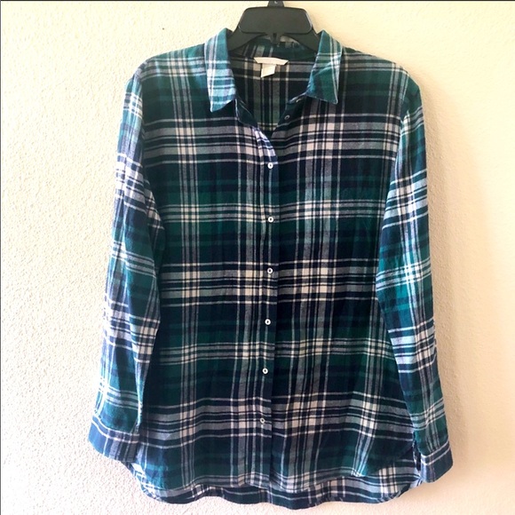 H&M Frannel Button Up Top - Picture 1 of 6